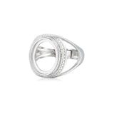 Men's 925 Silver Oval Cabochon Ring Base