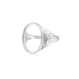 Men's 925 Silver Adjustable Ring Base for 13x18mm Cabochons