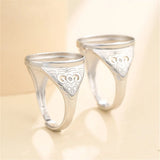 Men's 925 Silver Adjustable Ring Base for 13x18mm Cabochons