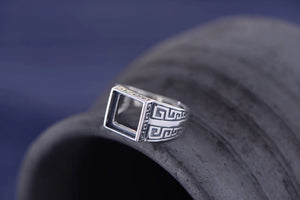 Adjustable Sterling Silver Men's Ring Base 10x10mm Square Blank