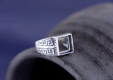 Adjustable Sterling Silver Men's Ring Base 10x10mm Square Blank