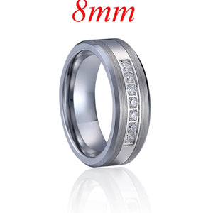 Men's Love Alliance CZ Wedding Rings Set for Men and Women Tungsten Carbide