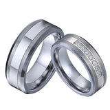Men's Love Alliance CZ Wedding Rings Set for Men and Women Tungsten Carbide