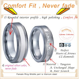 Men's Love Alliance CZ Wedding Rings Set for Men and Women Tungsten Carbide
