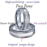 Men's Love Alliance CZ Wedding Rings Set for Men and Women Tungsten Carbide