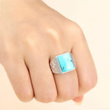 Men's Adjustable Ring Base for 10x13mm Cabochons 925 Silver Plated SR0201