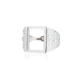 Men's Adjustable Ring Base for 10x13mm Cabochons 925 Silver Plated SR0201