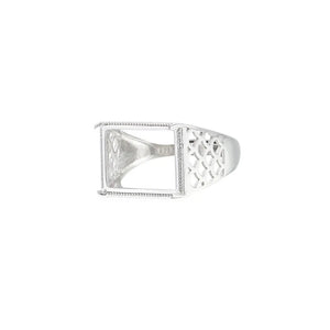 Men's 925 Silver Adjustable Ring Base for 11x16mm Cabochons