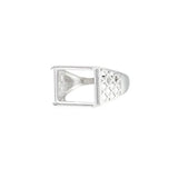 Men's 925 Silver Adjustable Ring Base for 11x16mm Cabochons
