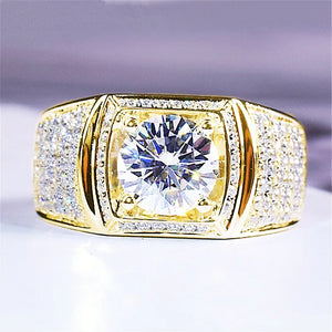 Men's Round Cut 2.0CT CZ Adjustable Business Ring