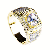 Men's Round Cut 2.0CT CZ Adjustable Business Ring