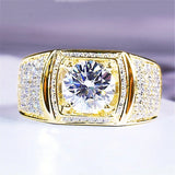 Men's Round Cut 2.0CT CZ Adjustable Business Ring