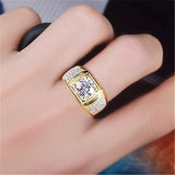 Men's Round Cut 2.0CT CZ Adjustable Business Ring