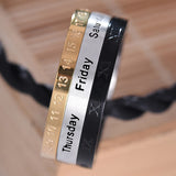 Men's Roman Numeral Date Calendar Time Ring Stainless Steel Fidget Ring