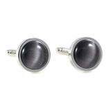 Men's Charcoal Arch Cats Eye Cuff Link And Shirt Studs Set