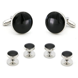 Men's Round Stud Set Cuff Links Brass Material Tuxedo Studs
