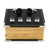 Men's Round Stud Set Cuff Links Brass Material Tuxedo Studs