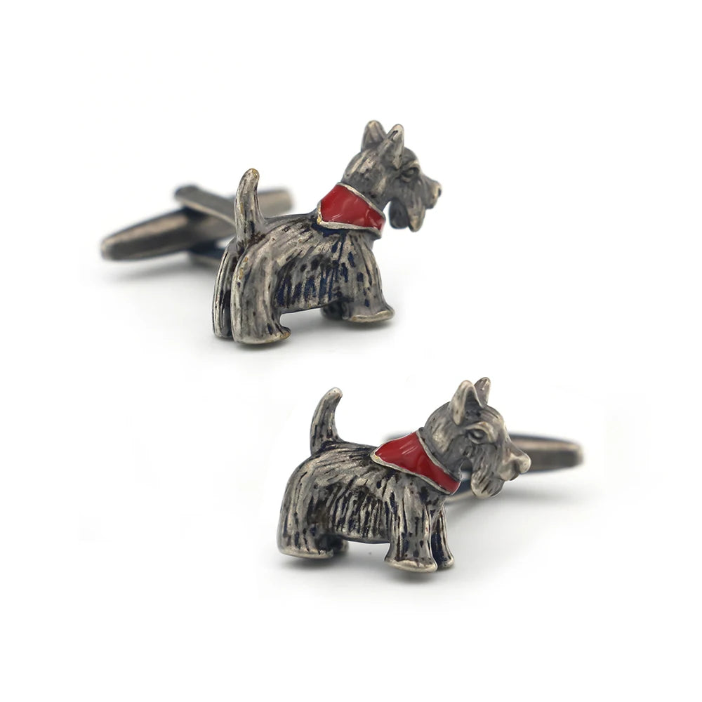 Vintage Scottish Terrier Cuff Links Copper Material
