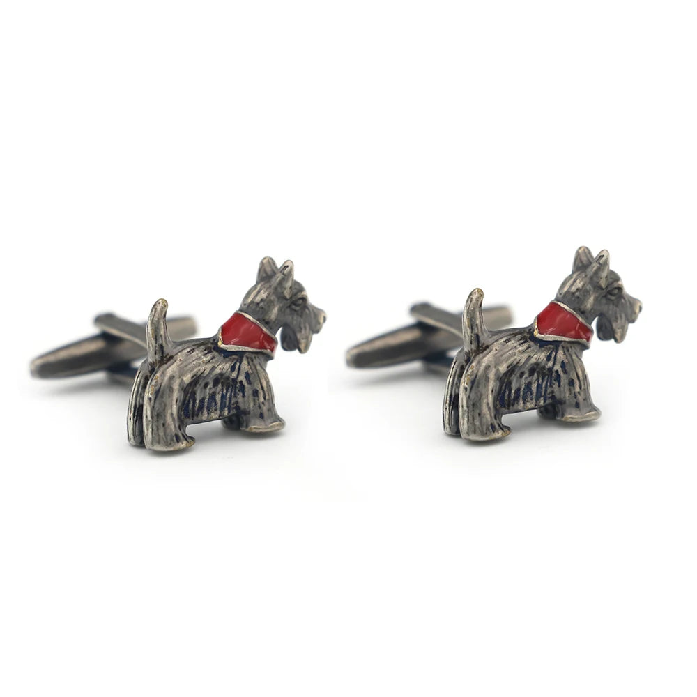Vintage Scottish Terrier Cuff Links Copper Material