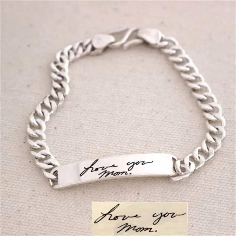 Men's Personalized Stainless Steel Bracelet - Custom Engraved Name or Picture