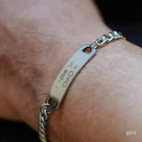 Men's Personalized Stainless Steel Bracelet - Custom Engraved Name or Picture