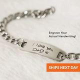 Men's Personalized Stainless Steel Bracelet - Custom Engraved Name or Picture