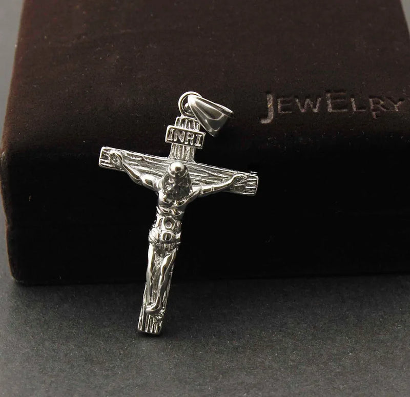 Men's Silver Jesus Cross Pendant