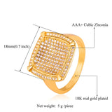 Men's Yellow Plated CZ Wedding Ring Jewelry