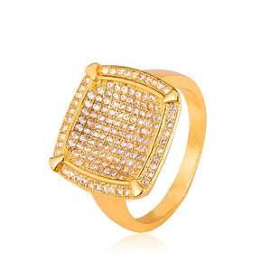 Men's Yellow Plated CZ Wedding Ring Jewelry