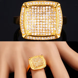 Men's Yellow Plated CZ Wedding Ring Jewelry