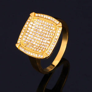 Men's Yellow Plated CZ Wedding Ring Jewelry