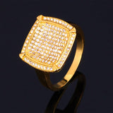 Men's Yellow Plated CZ Wedding Ring Jewelry