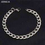 Stainless Steel Round Chain Bracelet Unisex Wrist Jewelry