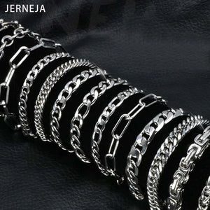 Stainless Steel Round Chain Bracelet Unisex Wrist Jewelry
