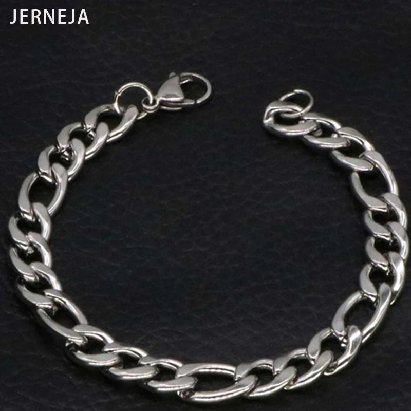 Stainless Steel Round Chain Bracelet Unisex Wrist Jewelry
