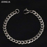 Stainless Steel Round Chain Bracelet Unisex Wrist Jewelry