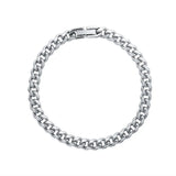 Men's Stainless Steel Snap Bracelet Cuban Chain Bracelet Homme Punk Jewelry
