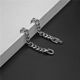 Men's Stainless Steel Snap Bracelet Cuban Chain Bracelet Homme Punk Jewelry