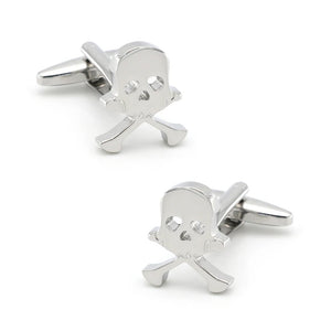 Men's Skull Cufflinks Silver Skeleton Cuff Links