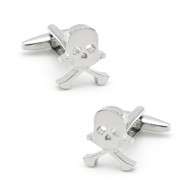Men's Skull Cufflinks Silver Skeleton Cuff Links
