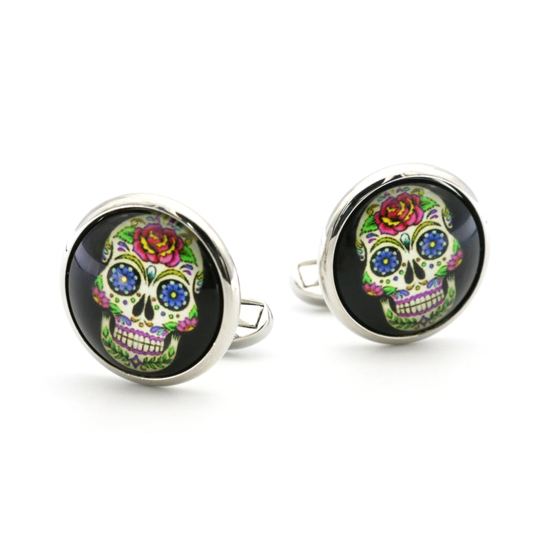 Men's Brass Skull Cufflinks Skeleton Cuff Links