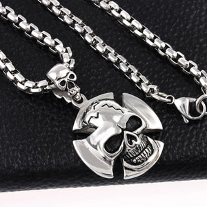Men's Skull Necklace Motorcycle Enthusiast Punk Skeleton Pendant