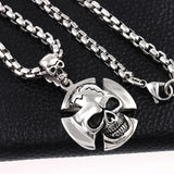 Men's Skull Necklace Motorcycle Enthusiast Punk Skeleton Pendant