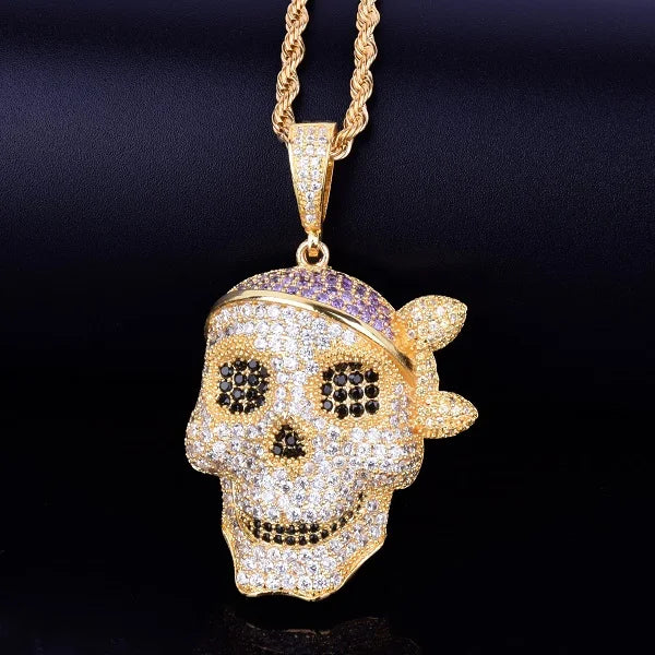 Men's Skull Pendant Necklace Plated Hip Hop Rock Jewelry