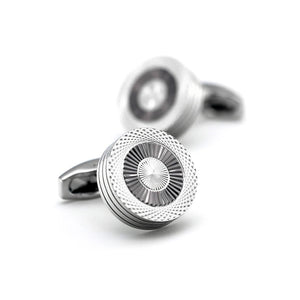 Men's Gunblack Round Brass Cufflinks Classic