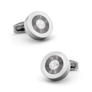 Men's Gunblack Round Brass Cufflinks Classic