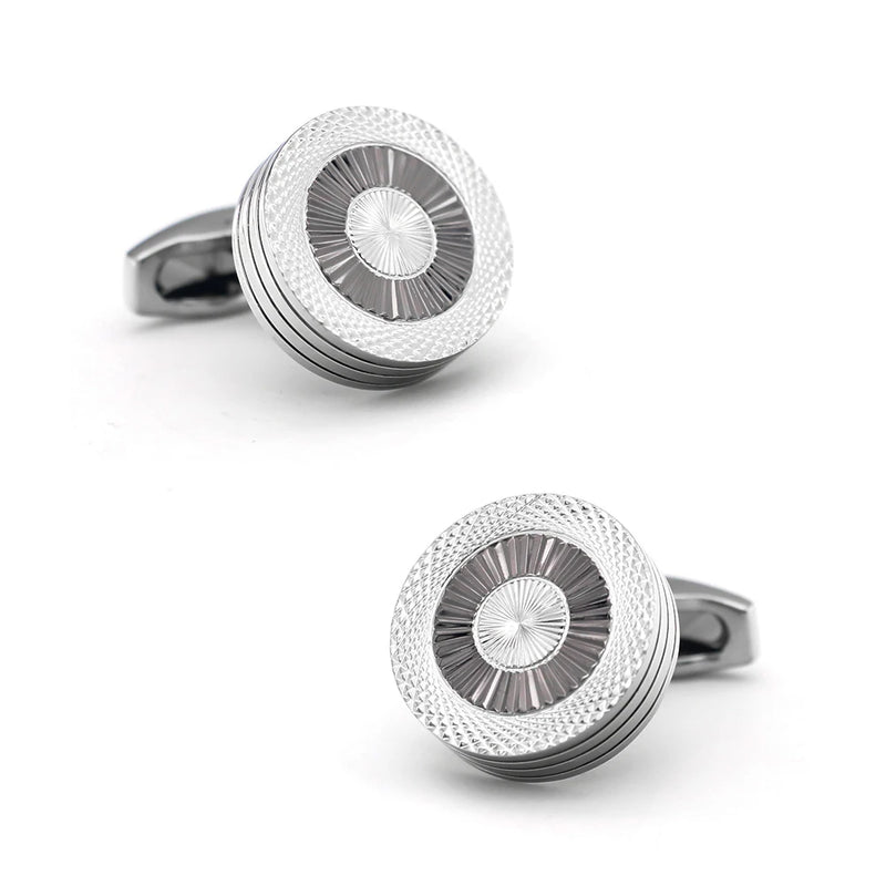 Men's Gunblack Round Brass Cufflinks Classic