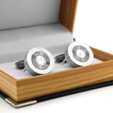 Men's Gunblack Round Brass Cufflinks Classic