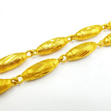 Men's 24K Plated Oval Car Flower Olive Necklace