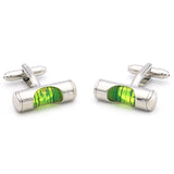 Men's Copper Spirit Level Cuff Links Green
